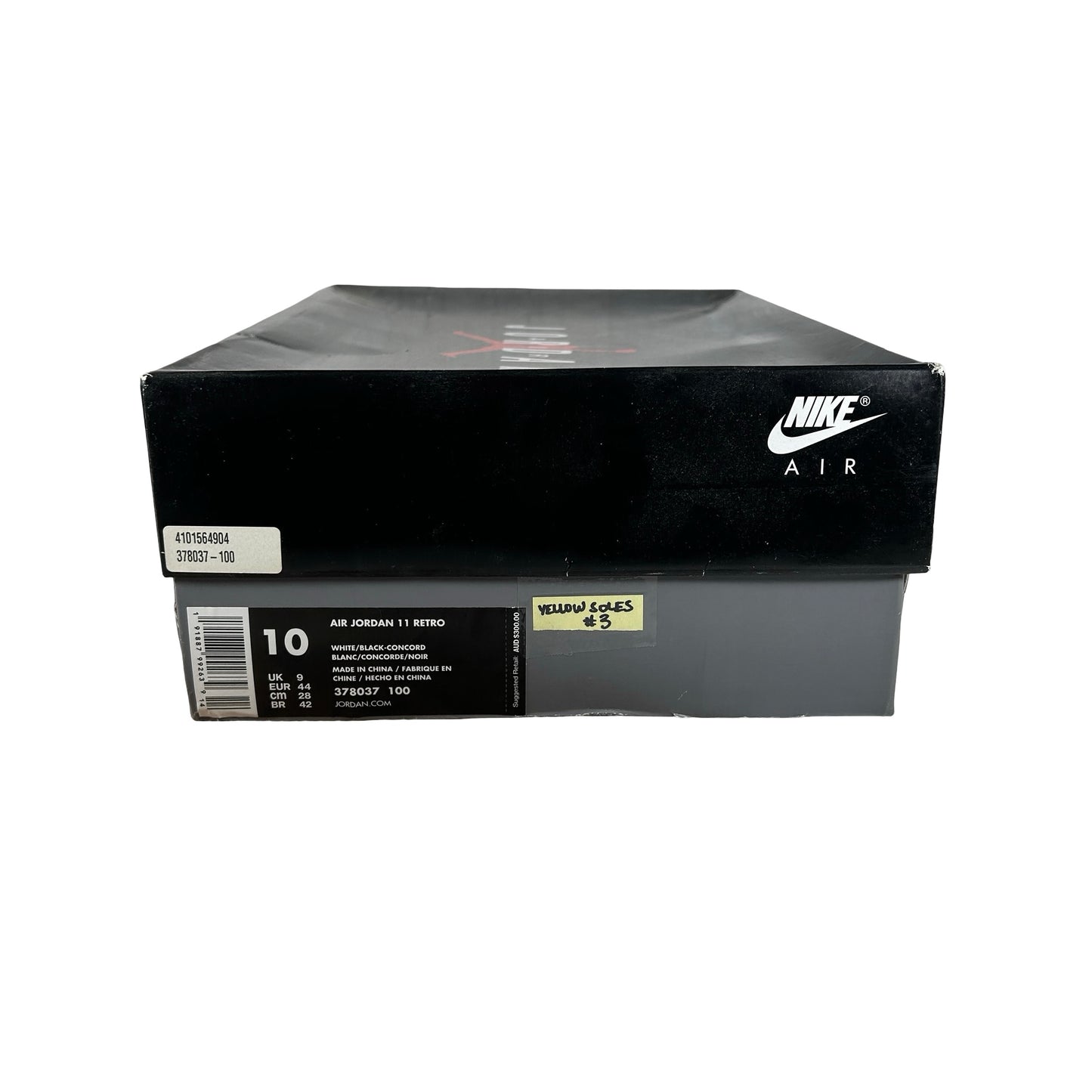 378037 100 Jordan 11 Concord - 10 M (Yellowing Soles3)