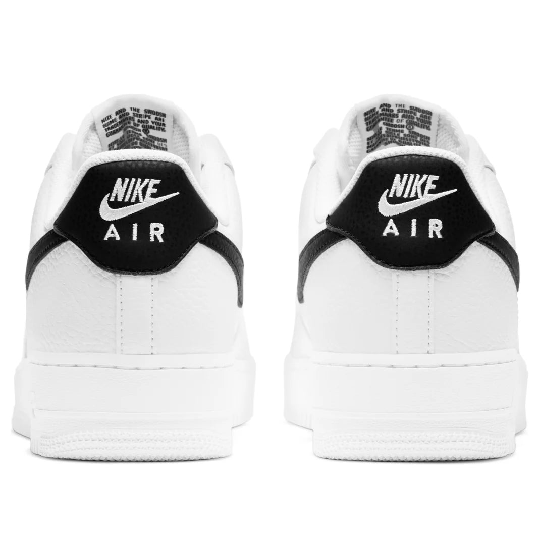 CT2302 100 Nike Air Force 1 Low '07 White Black Pebbled Leather
