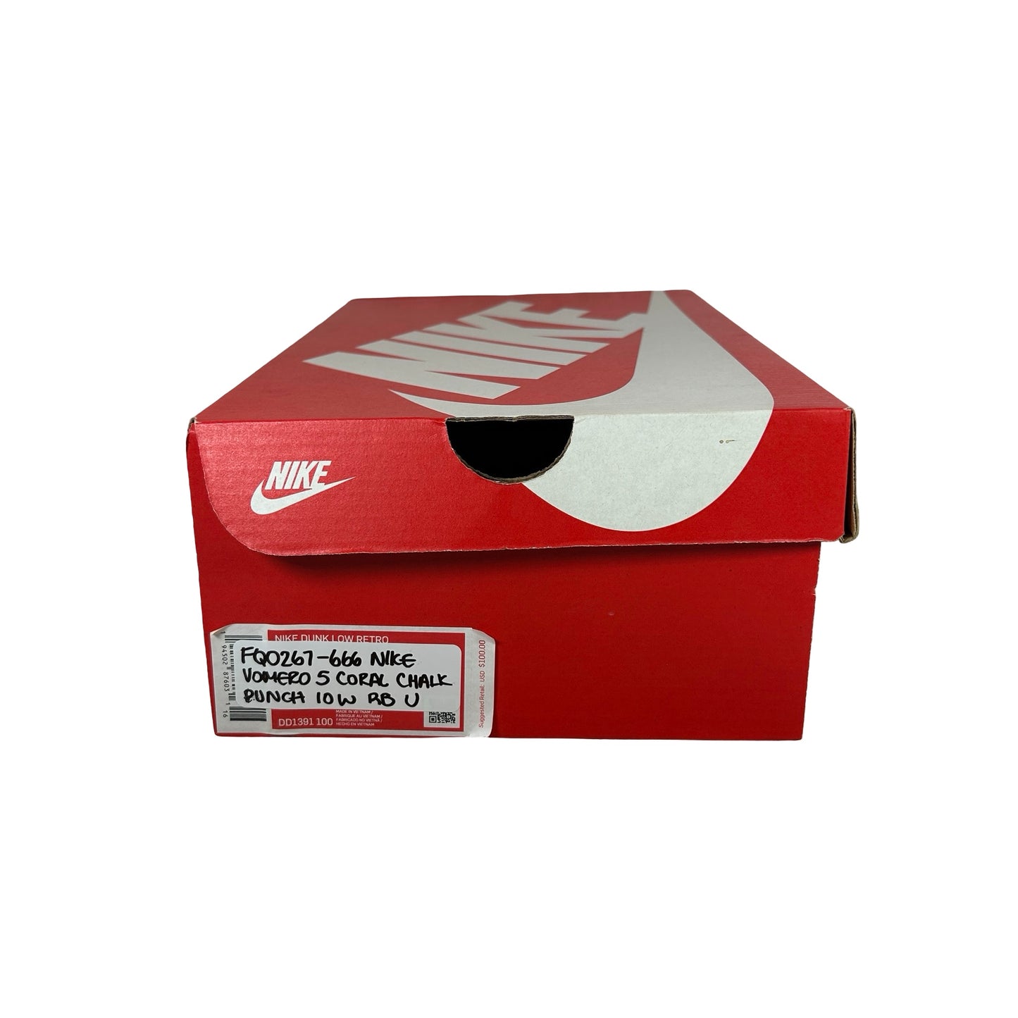 FQ0257 666 Nike Zoom Vomero 5 Coral Chalk Hot Punch (Women's) 10 W (Used) (Replace Box)