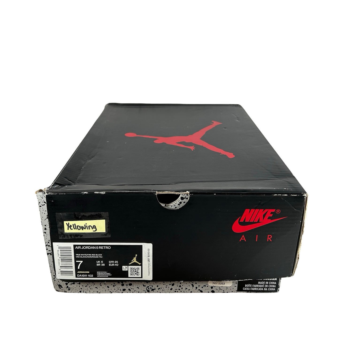 DA1911 102 Jordan 5 Fire Red - 7 M (Yellowing)