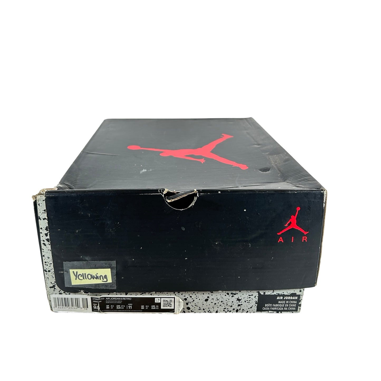 CT8529 003 Air Jordan 6 Retro Electric Green - 9.5 M (Yellowing)
