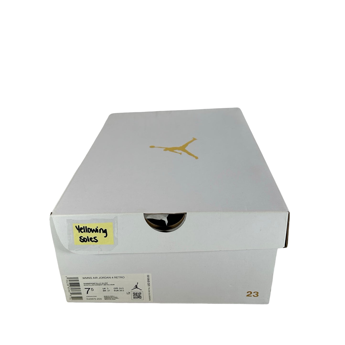 DJ0675 200 Air Jordan 4 Retro Shimmer (Women's) - 7.5 W (Yellowing Soles)