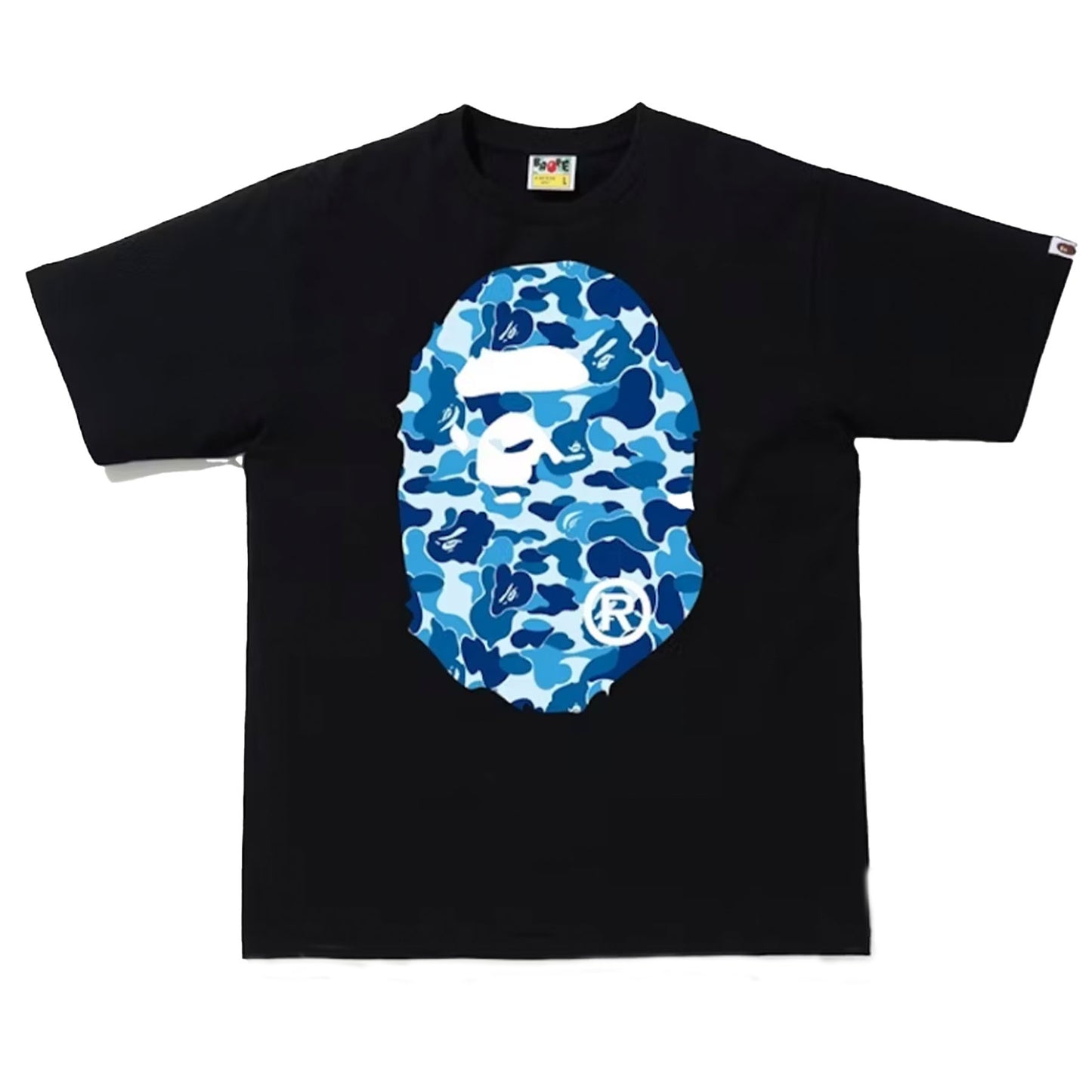 BAPE ABC Camo Big Ape Head Tee Black/Blue
