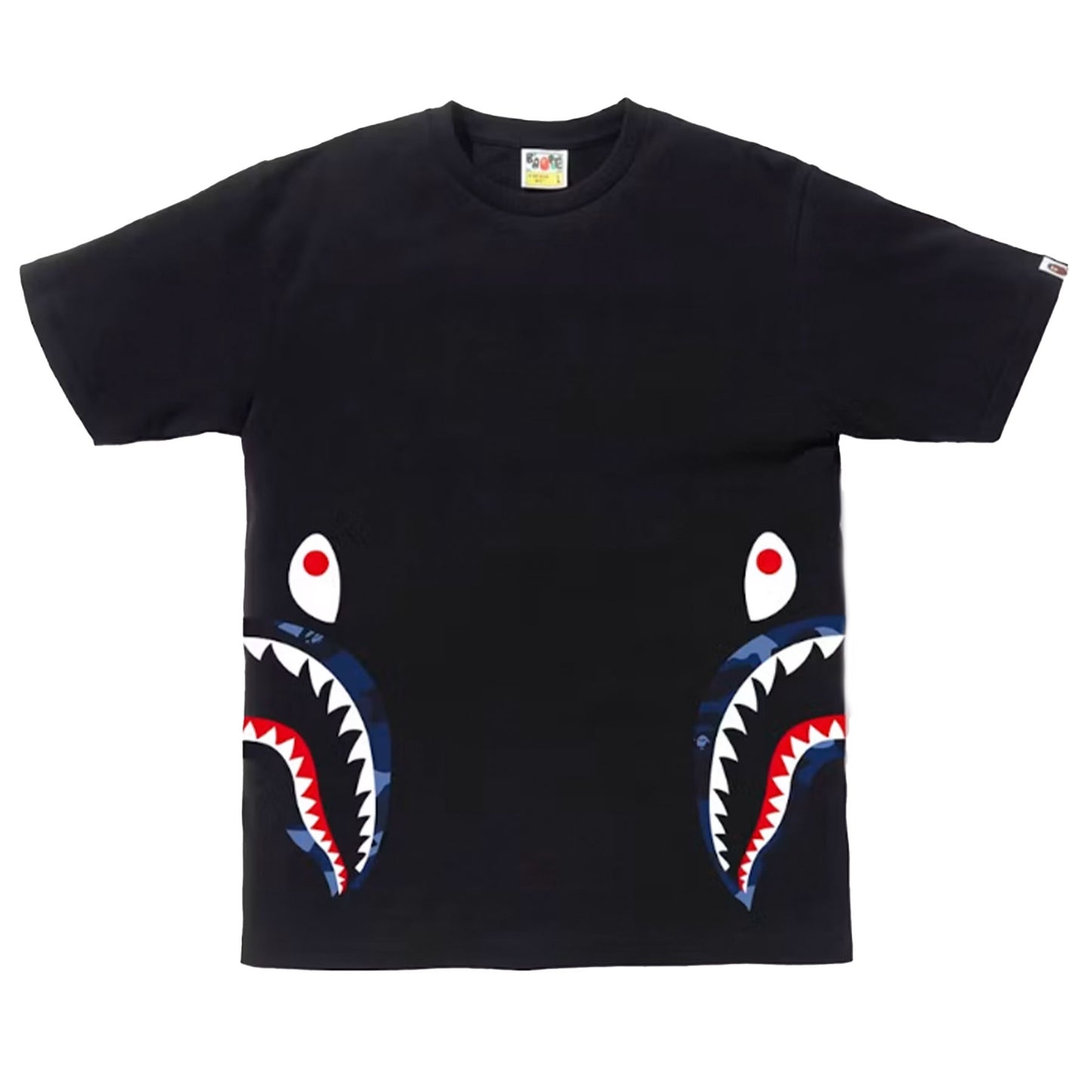 BAPE Color Camo Side Shark Tee Black/Blue