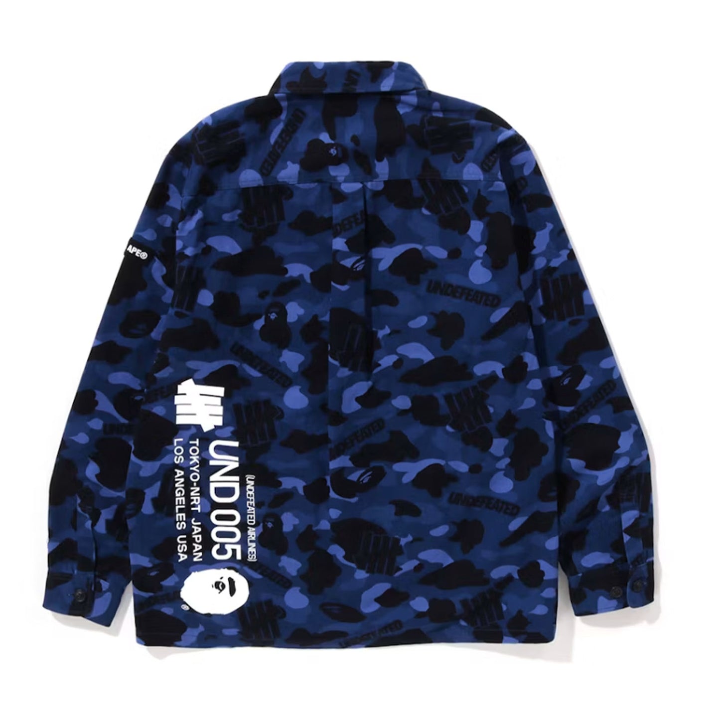 BAPE x Undefeated Color Camo Flannel Jacket Navy