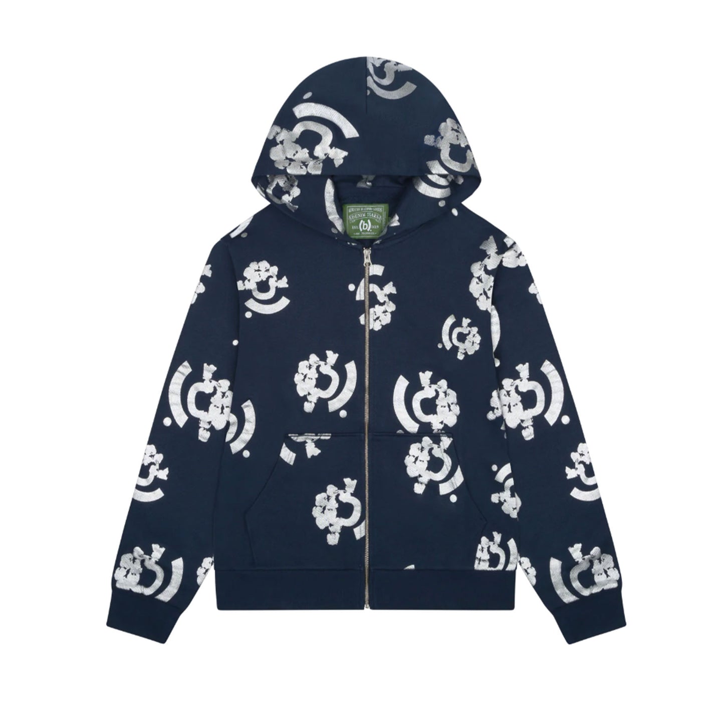 Denim Tears Zip Hoodie Blue Silver