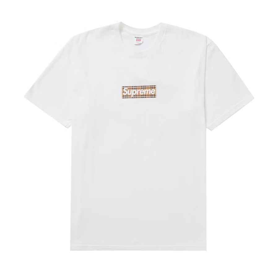 Supreme Burberry Box Logo Tee White