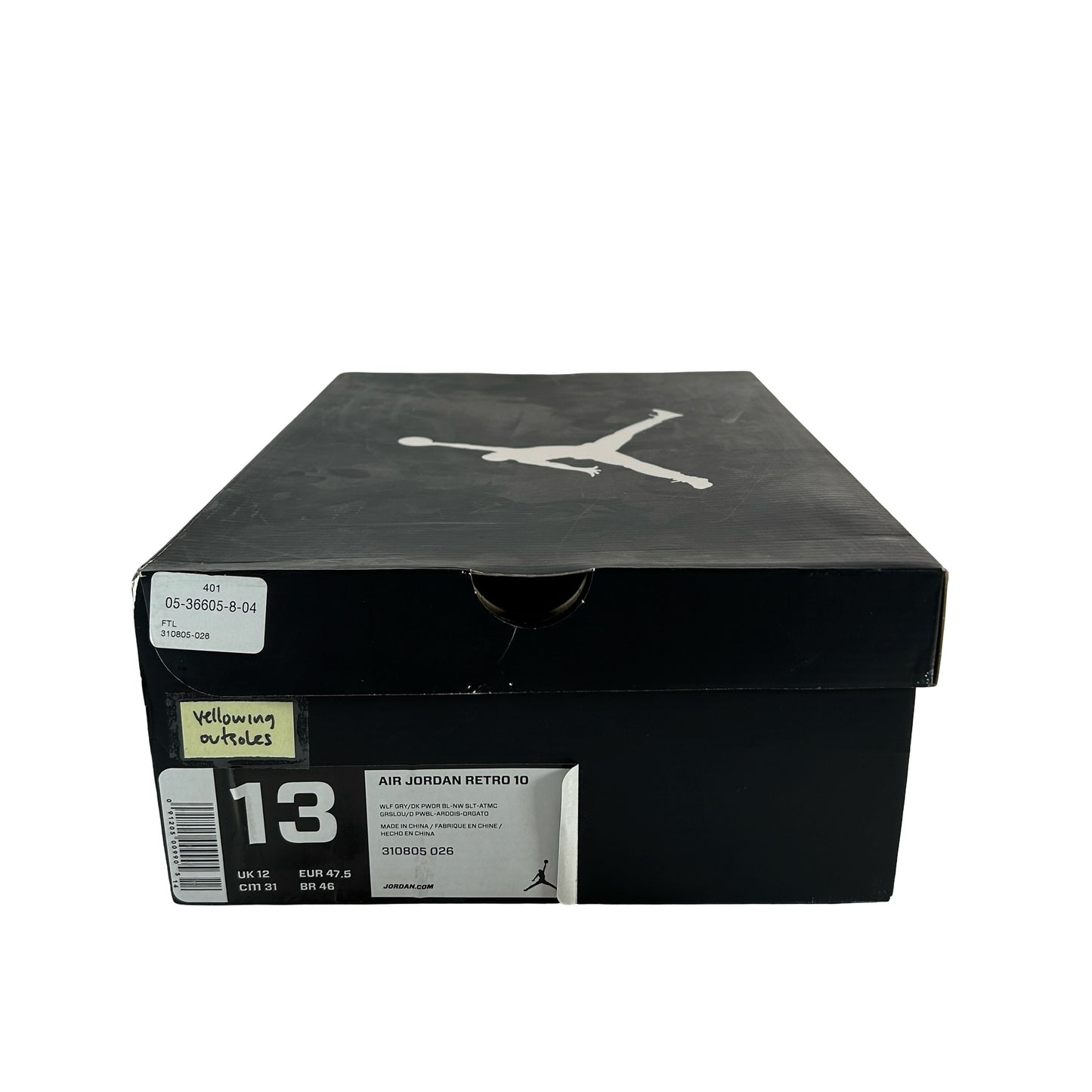 310805 026 Jordan 10 Retro Bobcats - 13 M (Yellowing Outsoles)