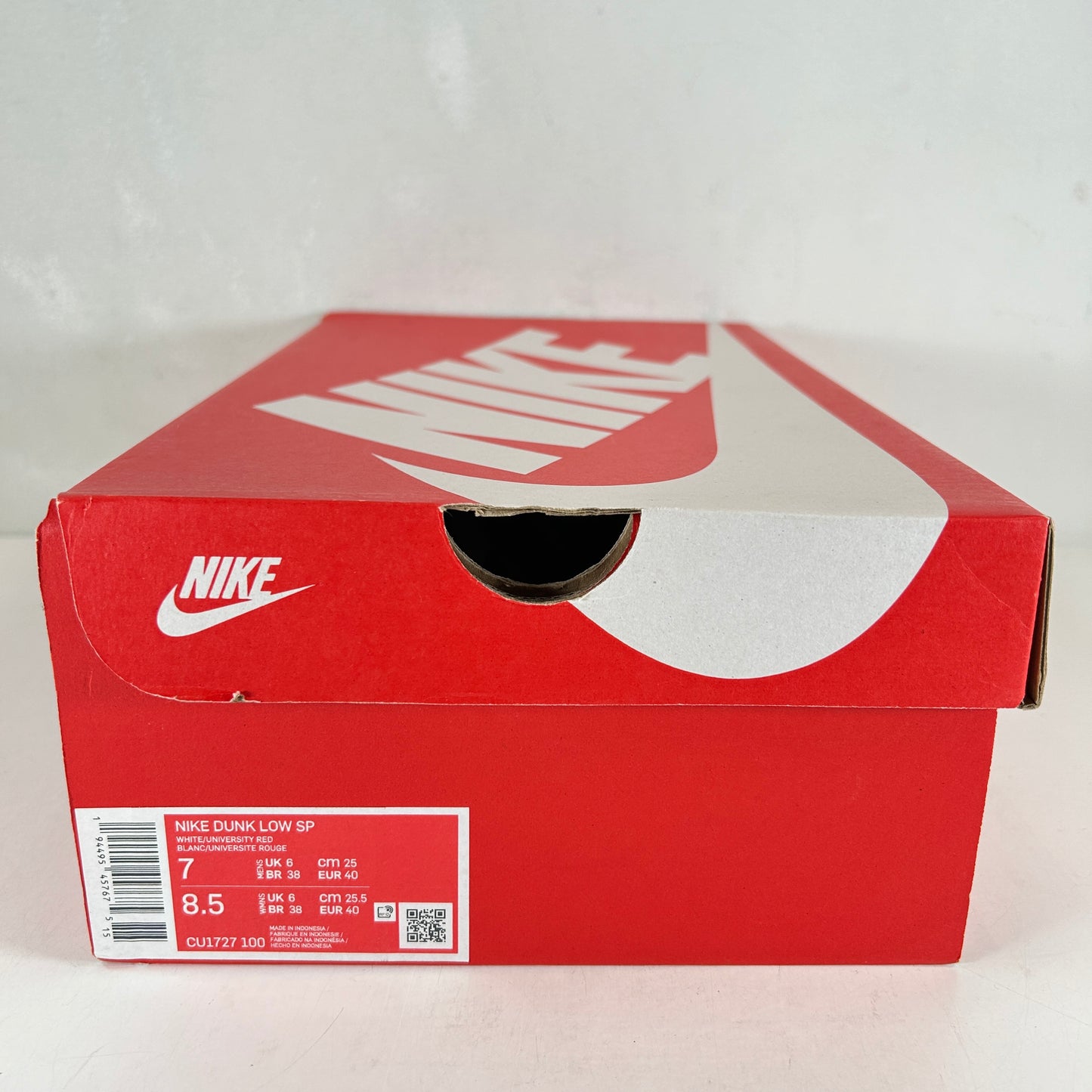 CU1727 100 Dunk Low Rojo Universitario