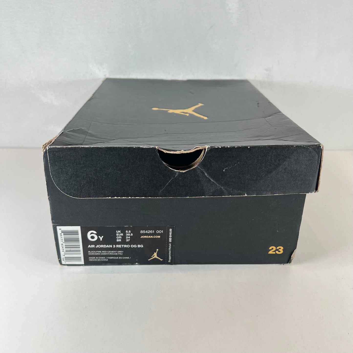 854261 001 Jordan 3 Negro Cemento GS