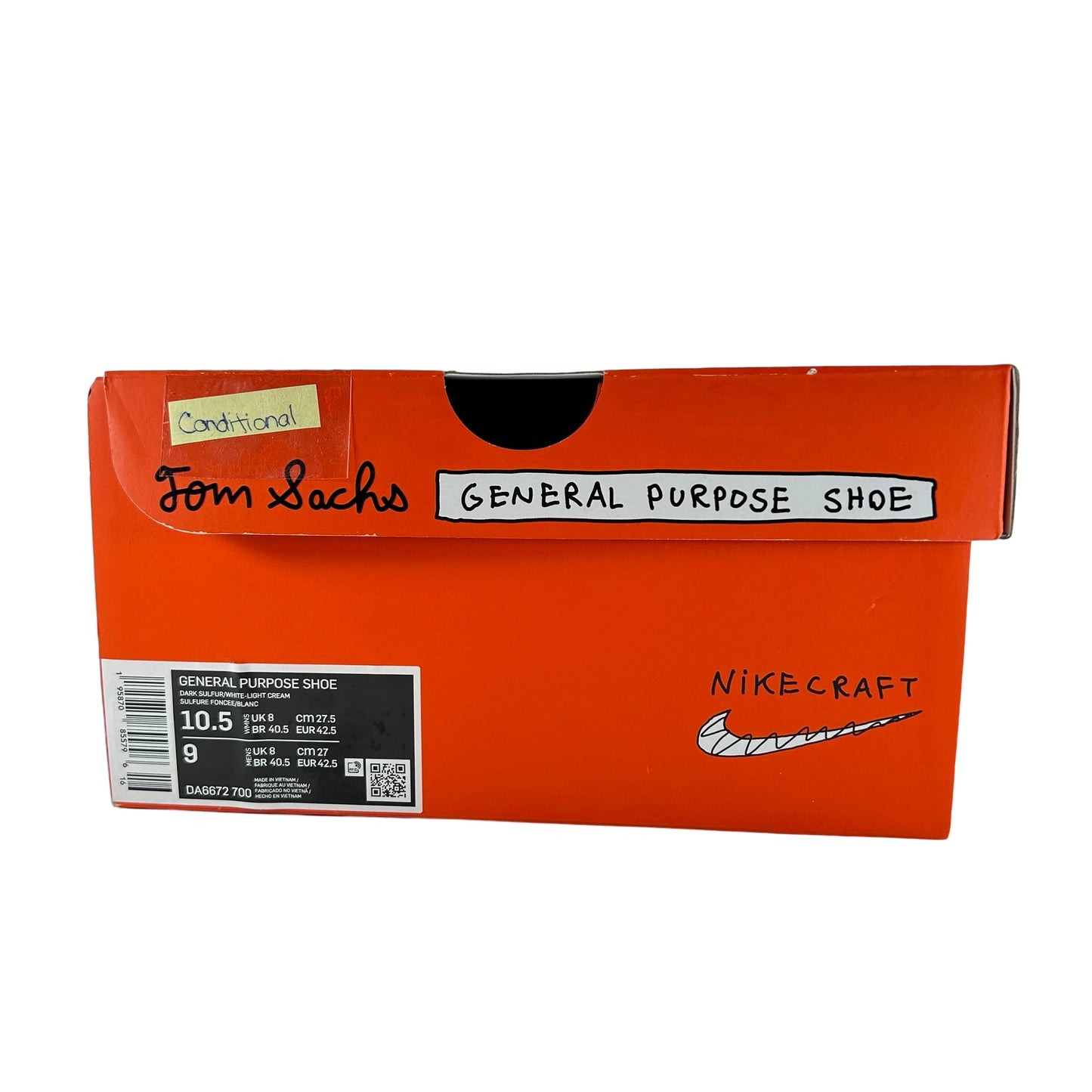 DA6672 700 NikeCraft GPS Archivo de Tom Sachs Azufre oscuro