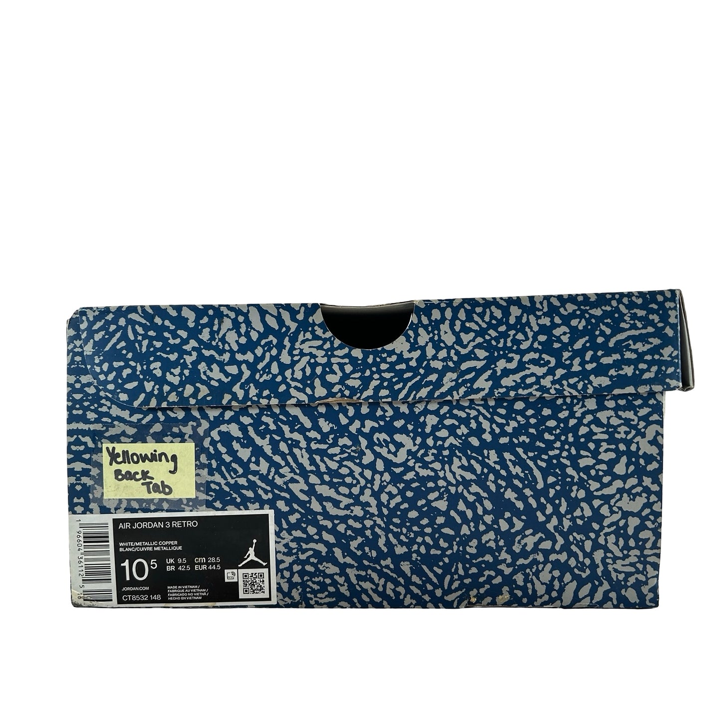 CT8532 148 Air Jordan 3 Retro Wizards - 10.5 M (Yellowing)