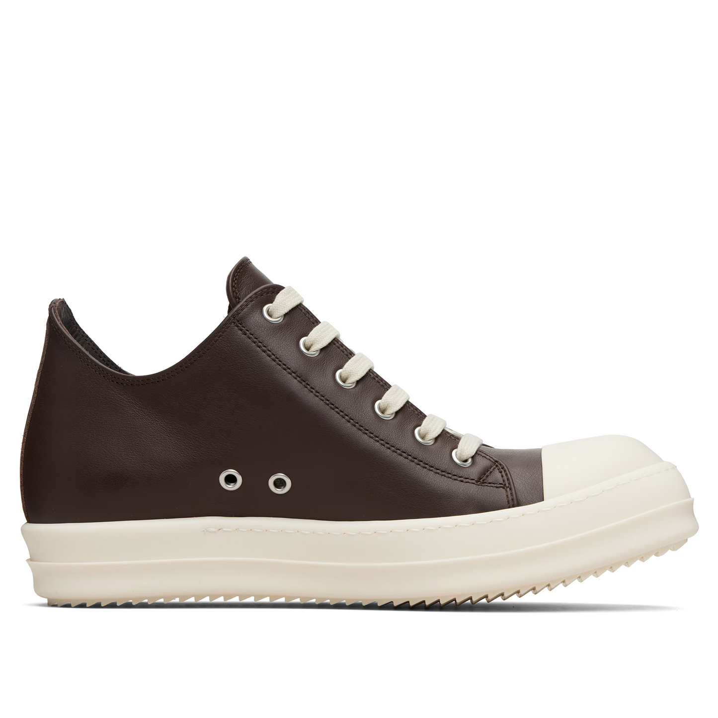 RU01E5891 LGY 1411 Rick Owens Low Sneaks in Mahogany/Milk