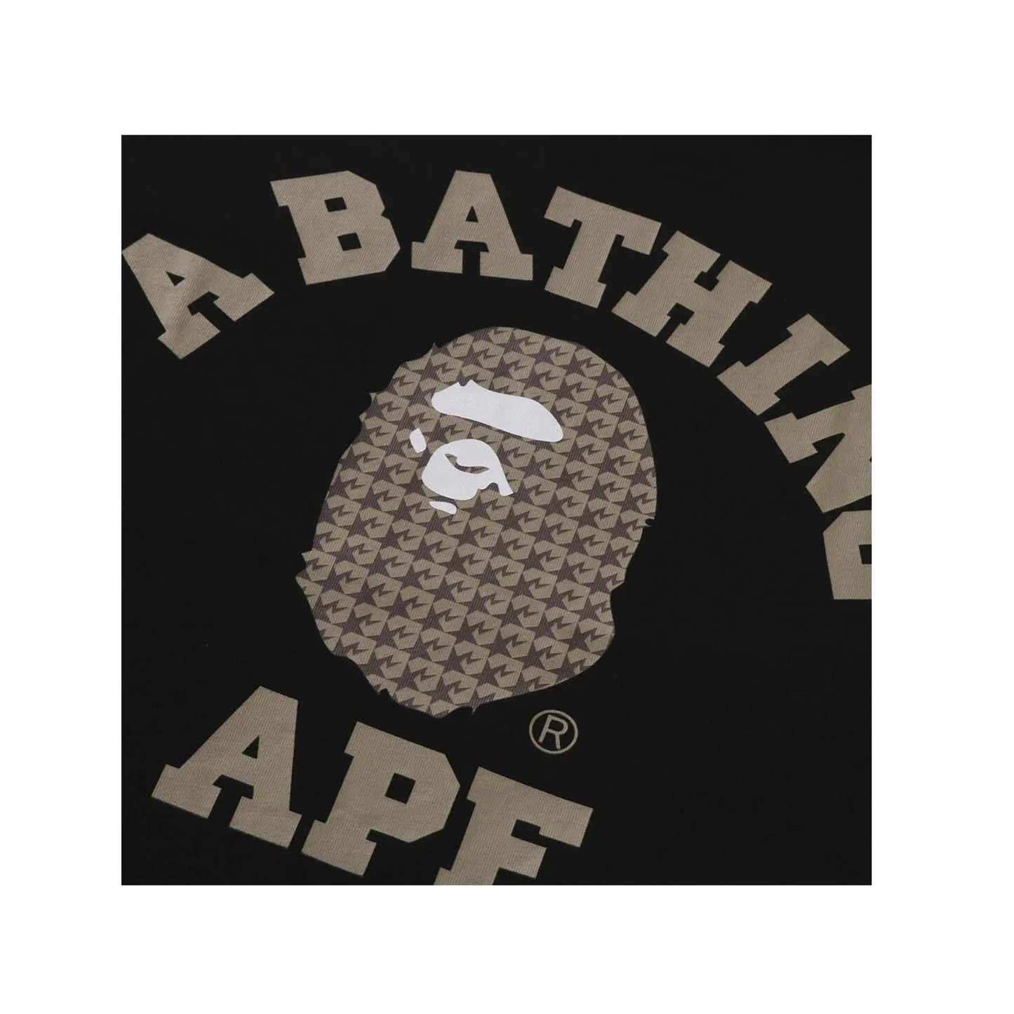 BAPE Sta Houndstooth College Relaxed Fit Tee Black