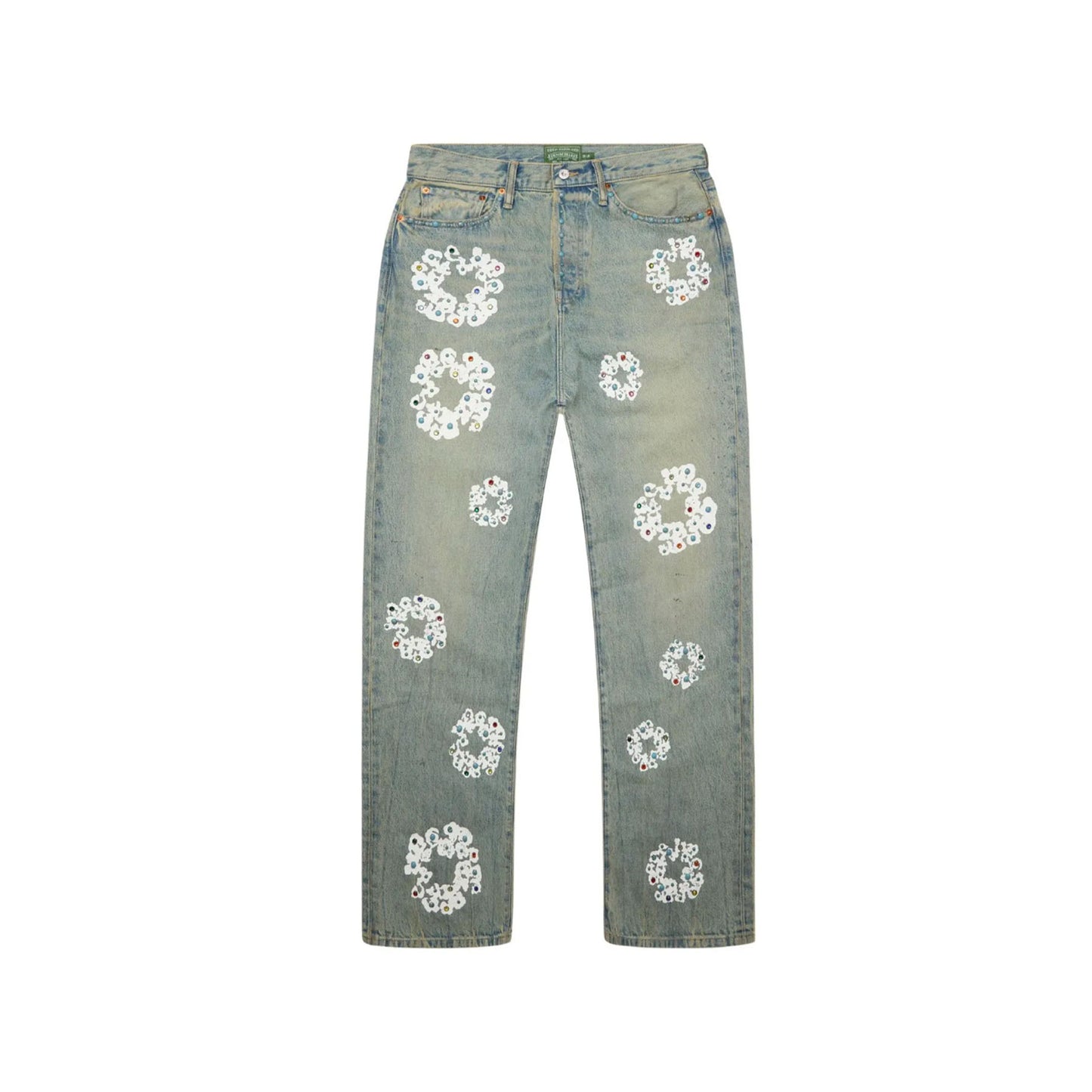 Baggy Cotton Wreath Denim Pant Dirty Wash