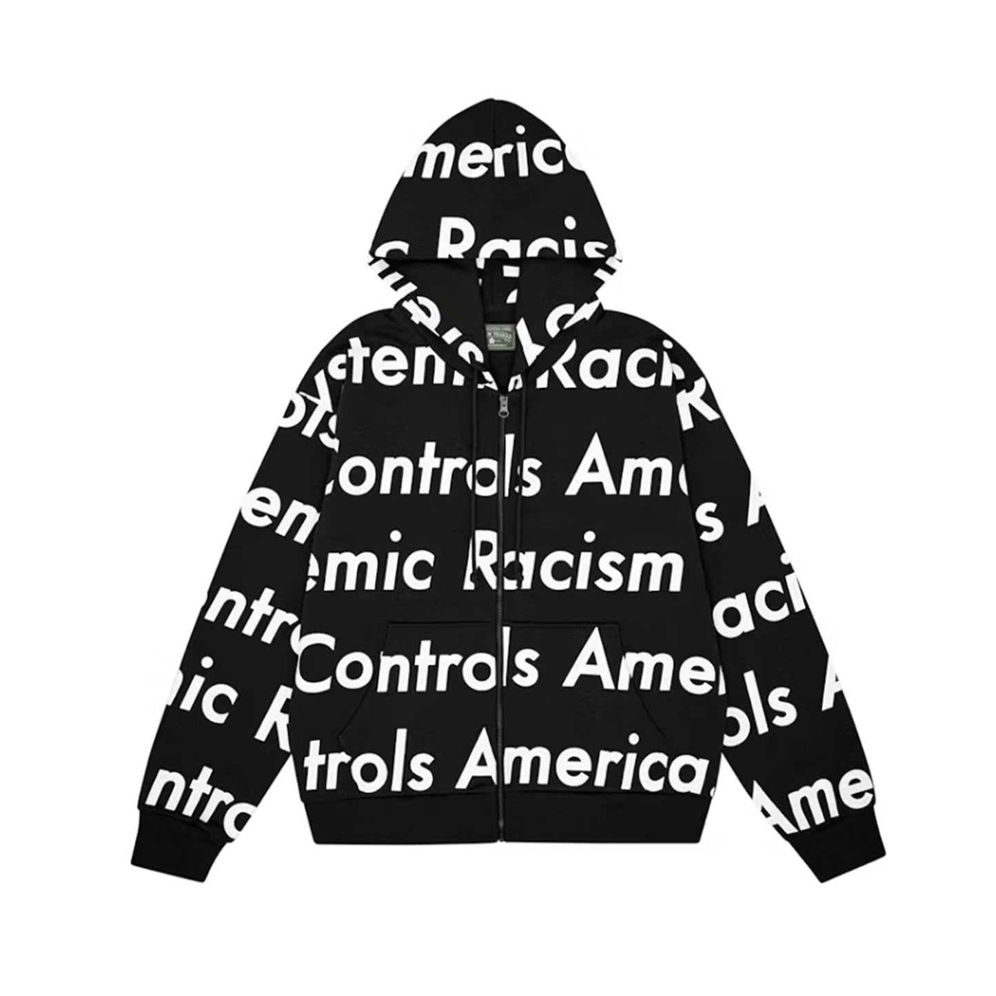 Denim Tears x Arthur Jafa Systemic Racism Controls America Zip Up Hoodie Black