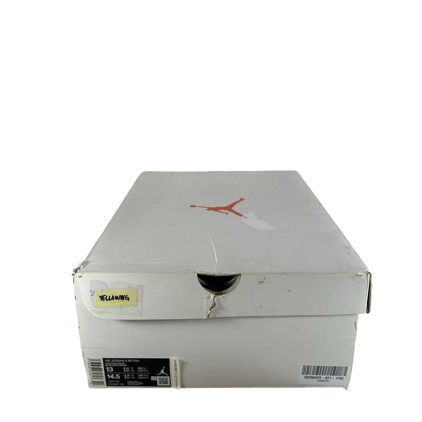 CT8527 118 Jordan 4 Retro Metallic Orange - 13 M (Yellowing)
