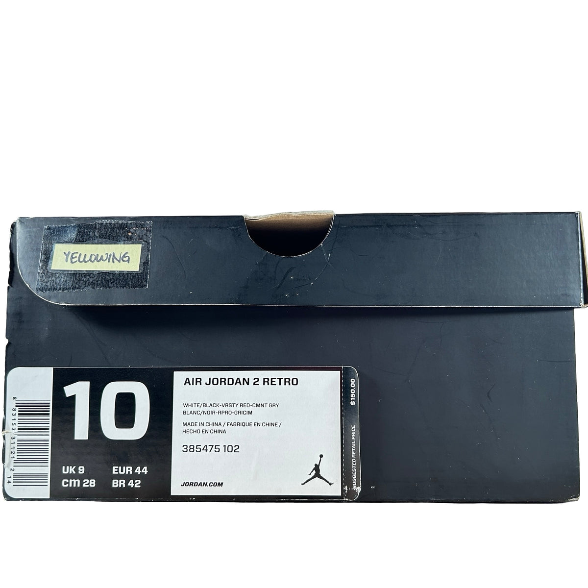 385475 102 Jordan 2 Retro White Red (2014) - 10 M (Yellowing)