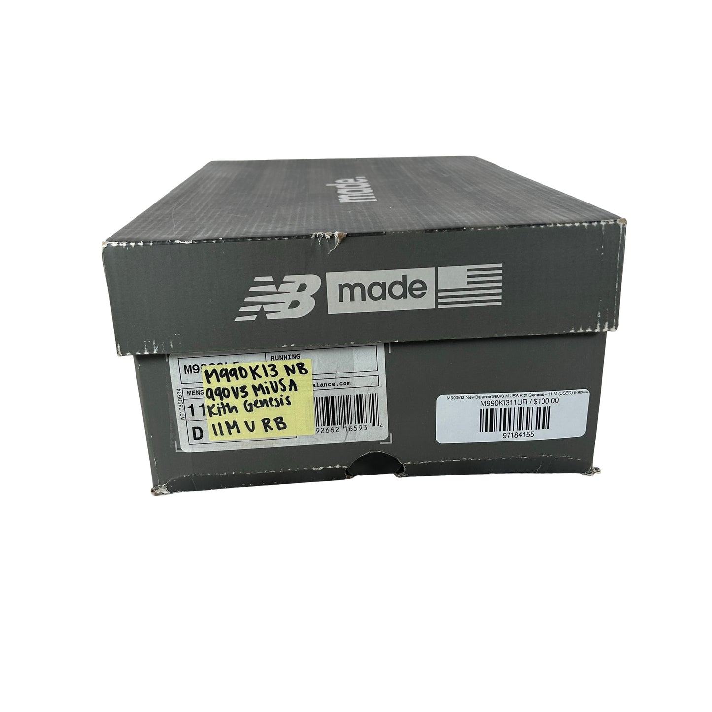 M990KI3 New Balance 990v3 MiUSA Kith Genesis - 11 M (USED) (Replace Box)