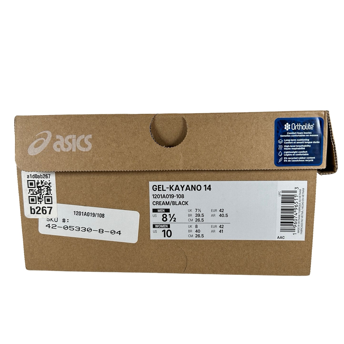 1201A019 108 ASICS Gel-Kayano 14 Crema Negro Metálico Ciruela