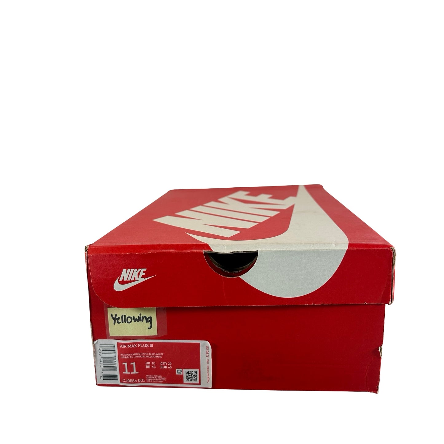 CJ9684 001 Nike Air Max Plus 3 Hyper Blue - 11 M (Yellowing)