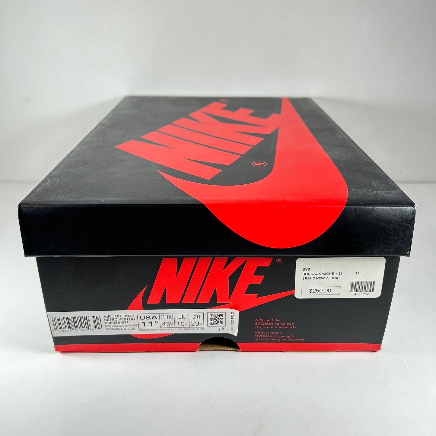555088 611 Jordan 1 Retro High OG Burdeos 11 DS