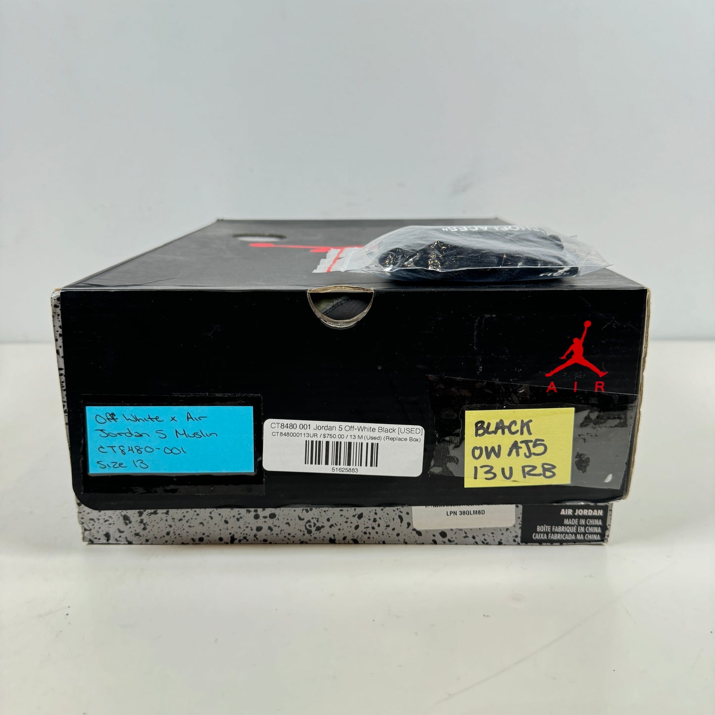 CT8480 001 Jordan 5 Blanco roto Negro