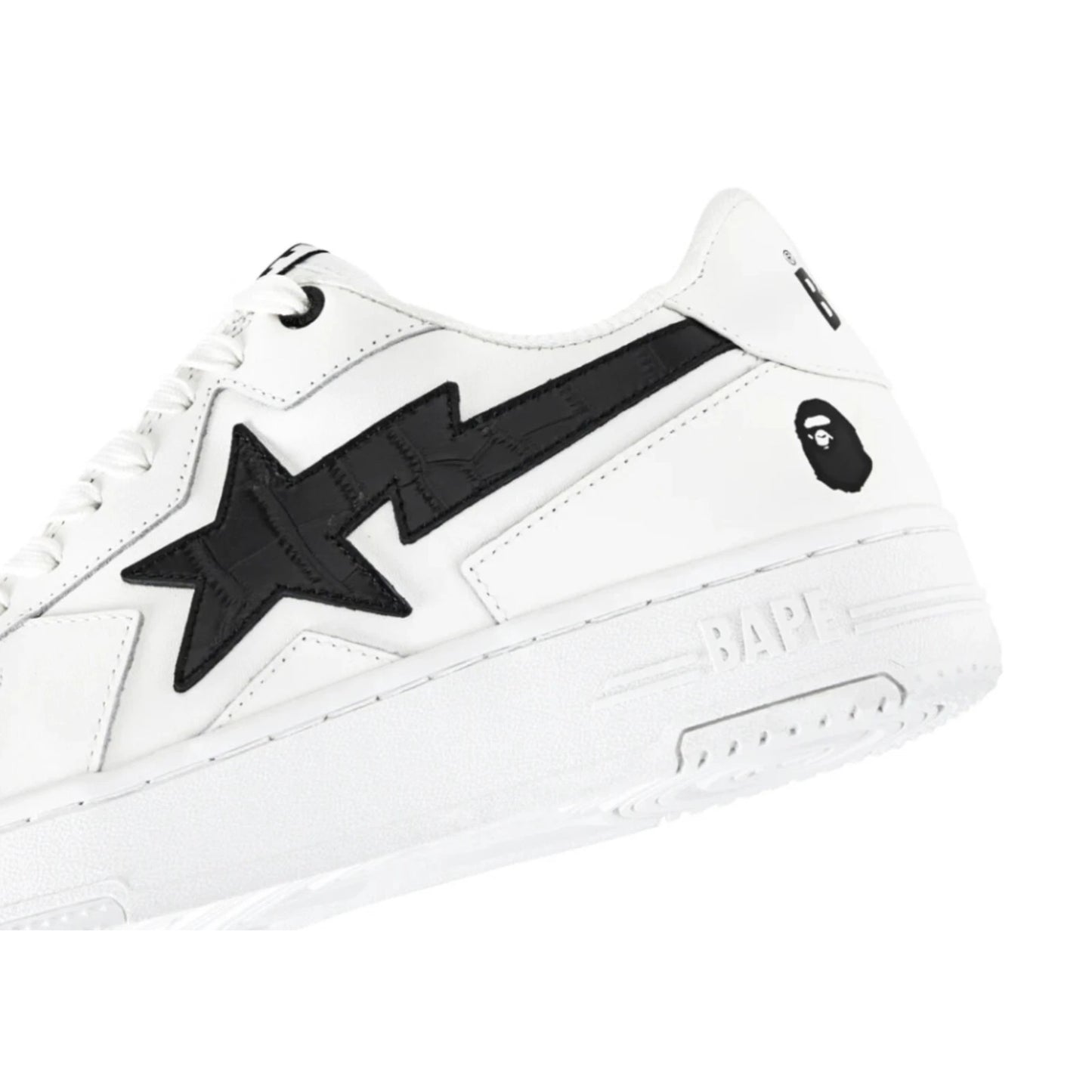 1L30191306 BLK A Bathing Ape Sta Icon #1 White Black Croc