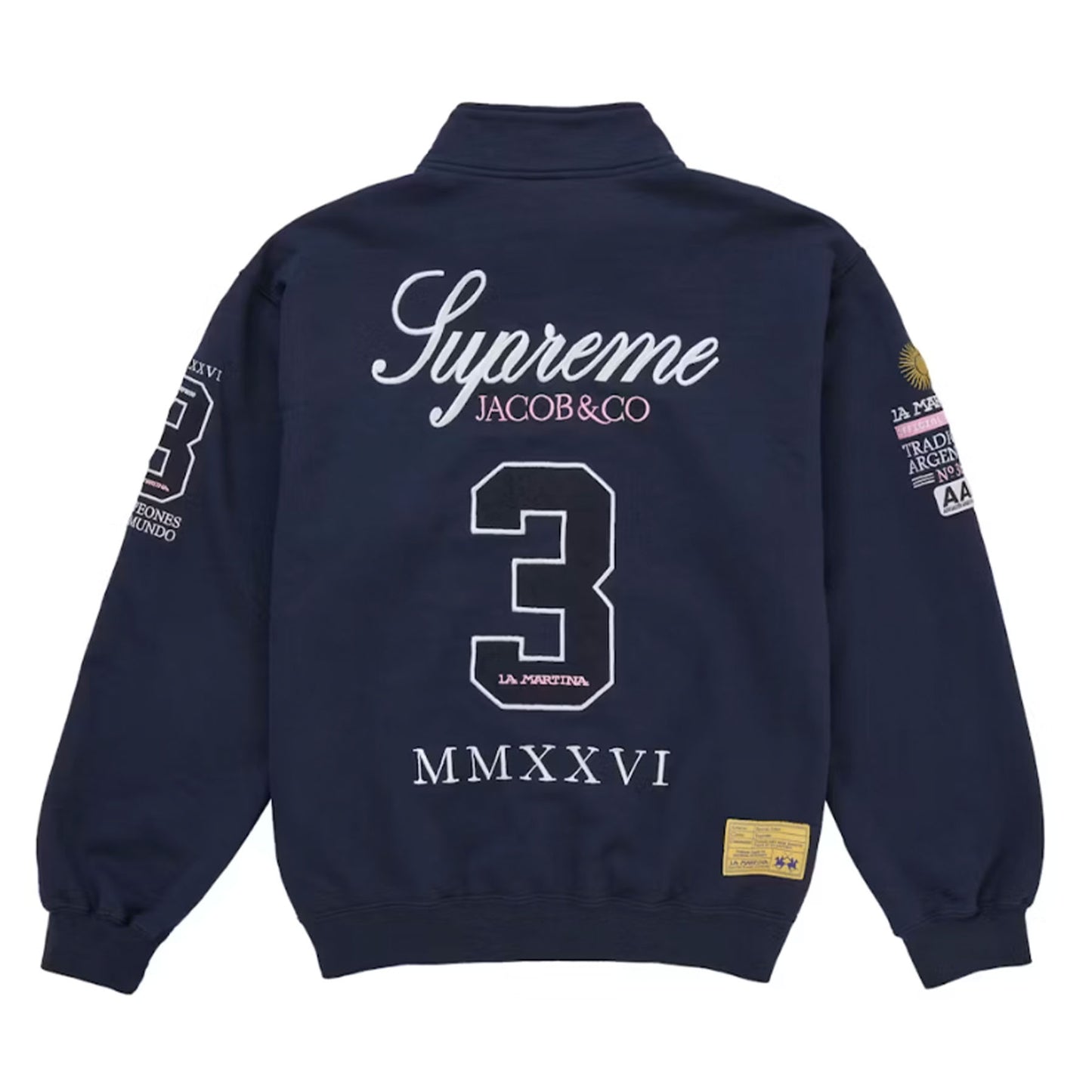 Supreme La Martina Zip Up Sweatshirt Navy