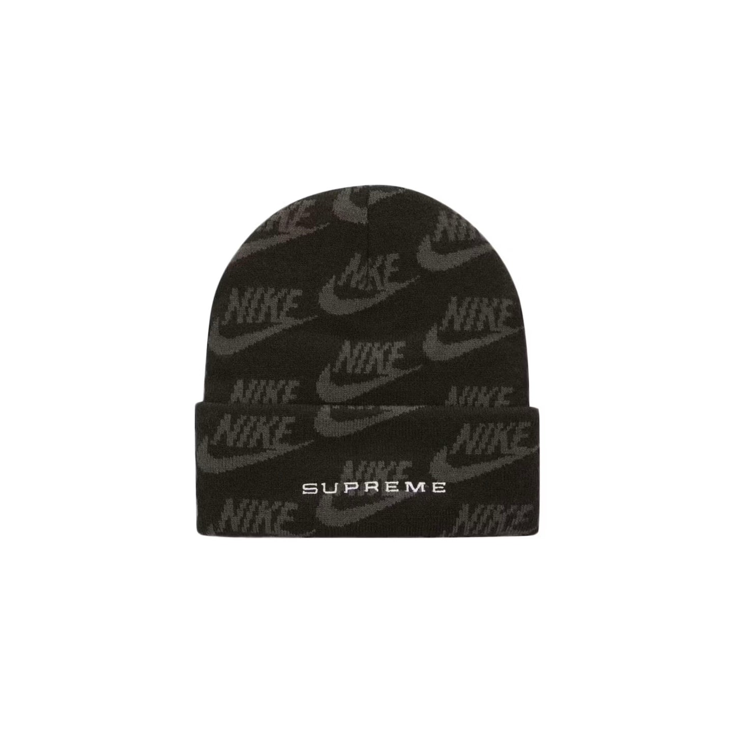 Supreme Nike Jacquard Logos Beanie Black