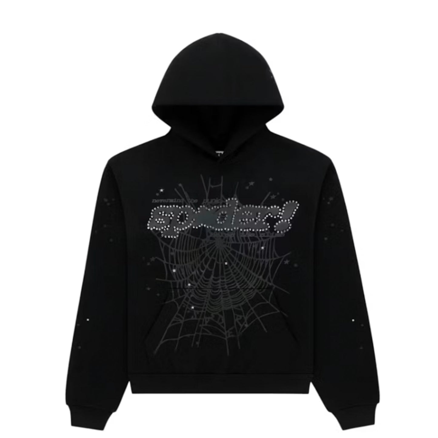 Sp5der Rhinestone Punk V2 Hoodie Black