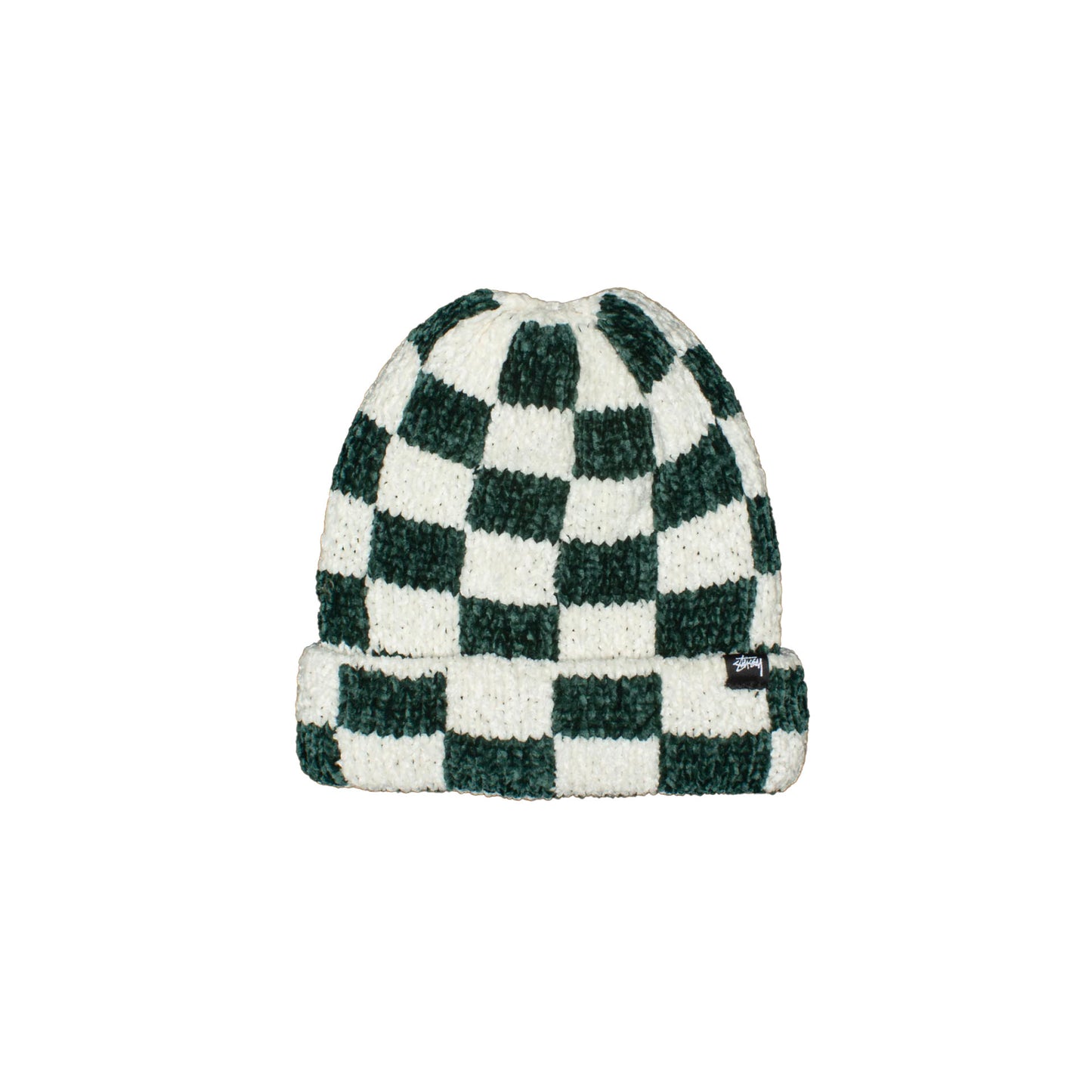 Stussy Crochet Checkered Beanie Green