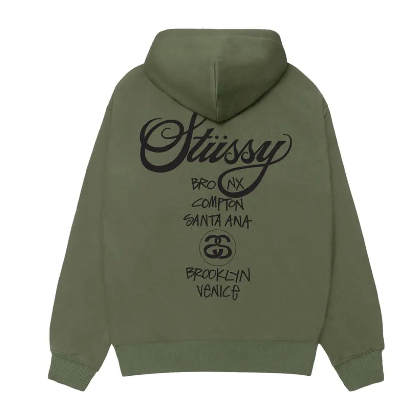 Stussy World Tour Hoodie Olive