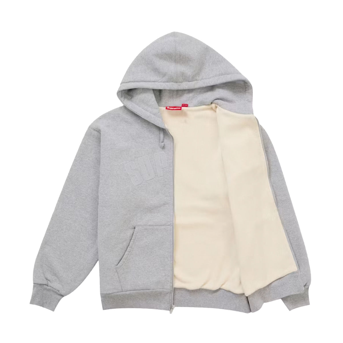 Supreme Arc Thermal Lined Zip Up Hooded Sweatshirt (FW26) Heather Grey