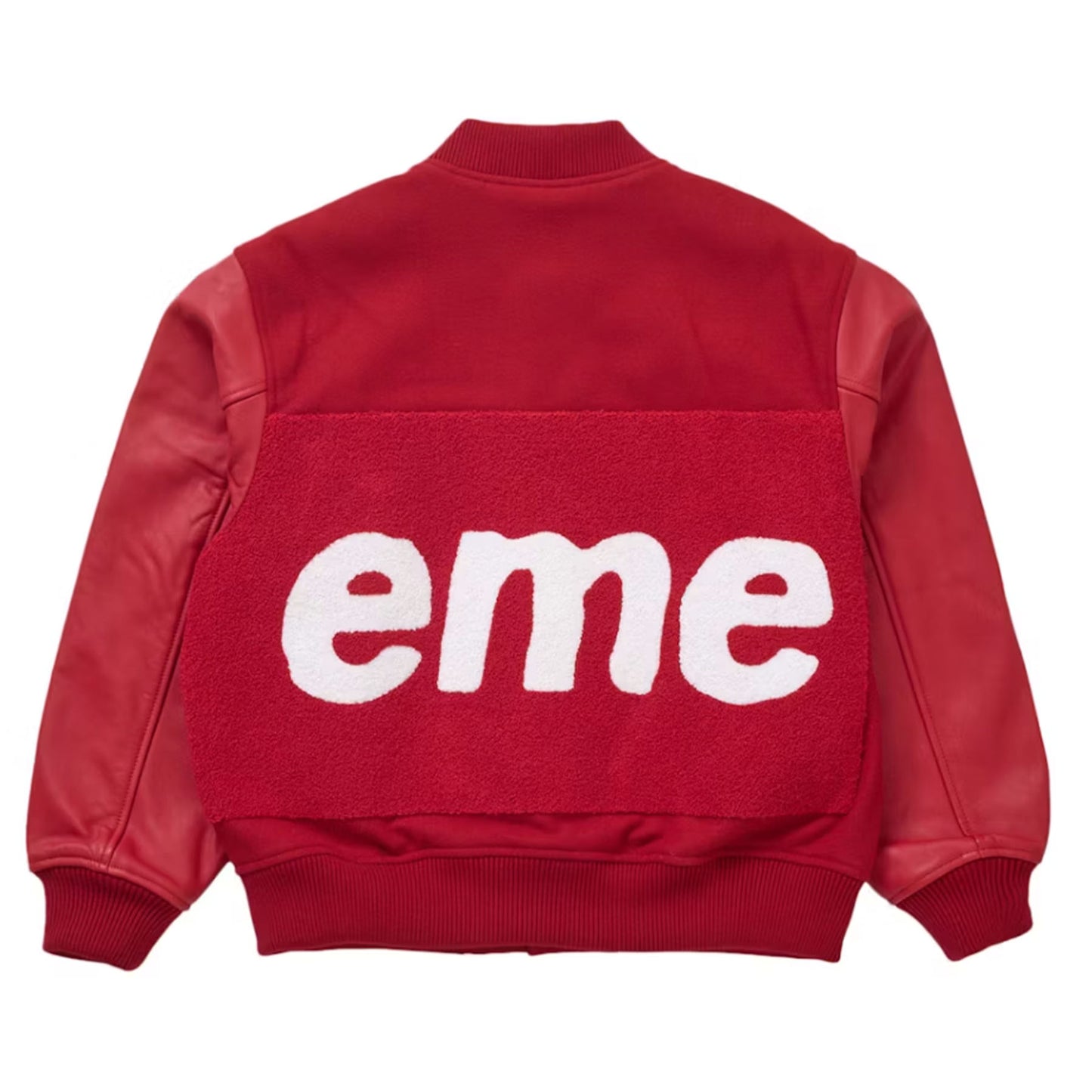 Supreme Big Logo Chenille Varsity Jacket Red