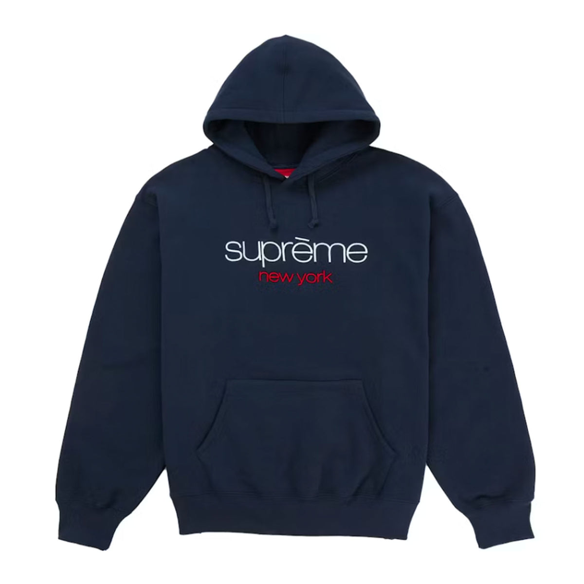 Supreme Classic Logo Hooded Sweatshirt Navy