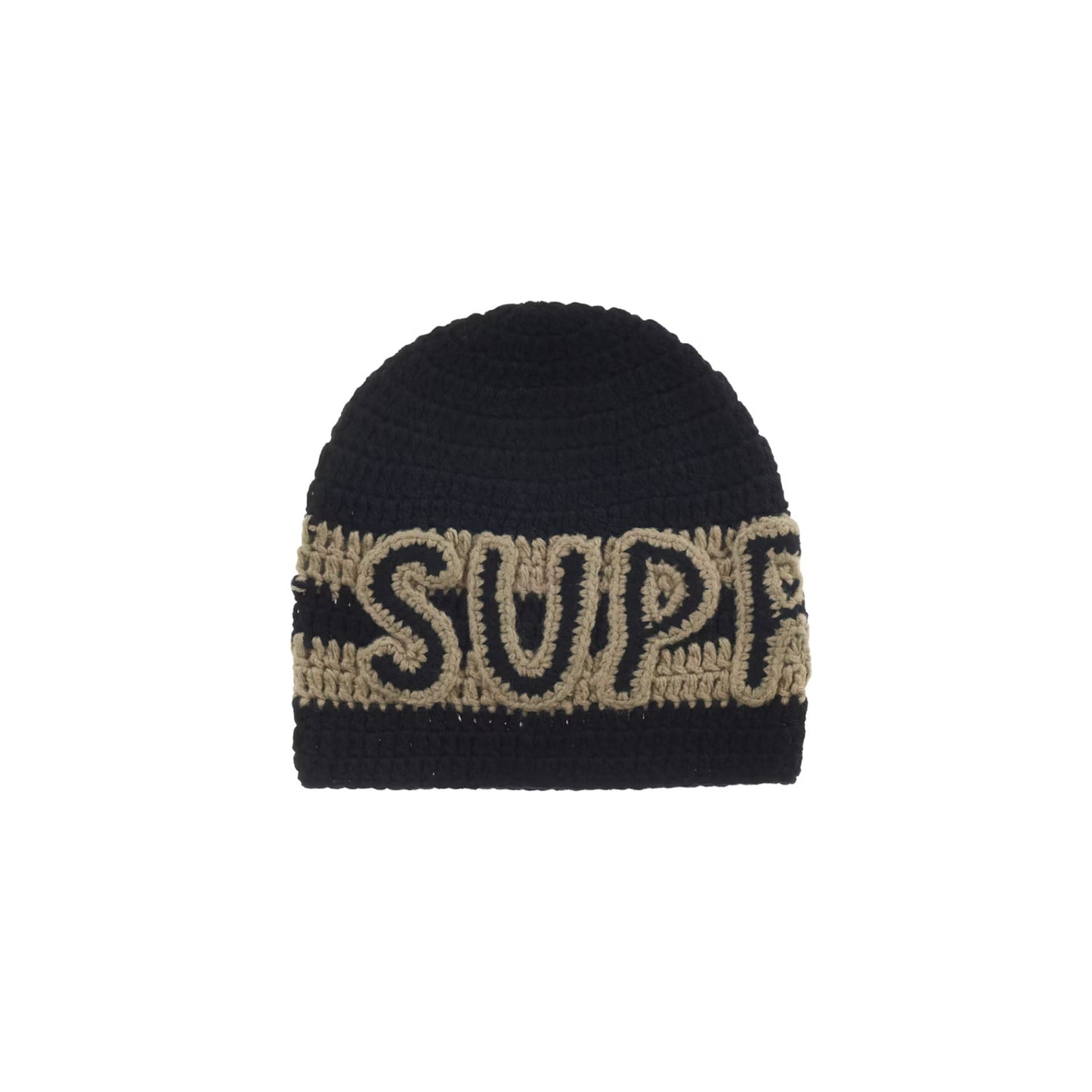 Supreme Crochet Logo Beanie Black