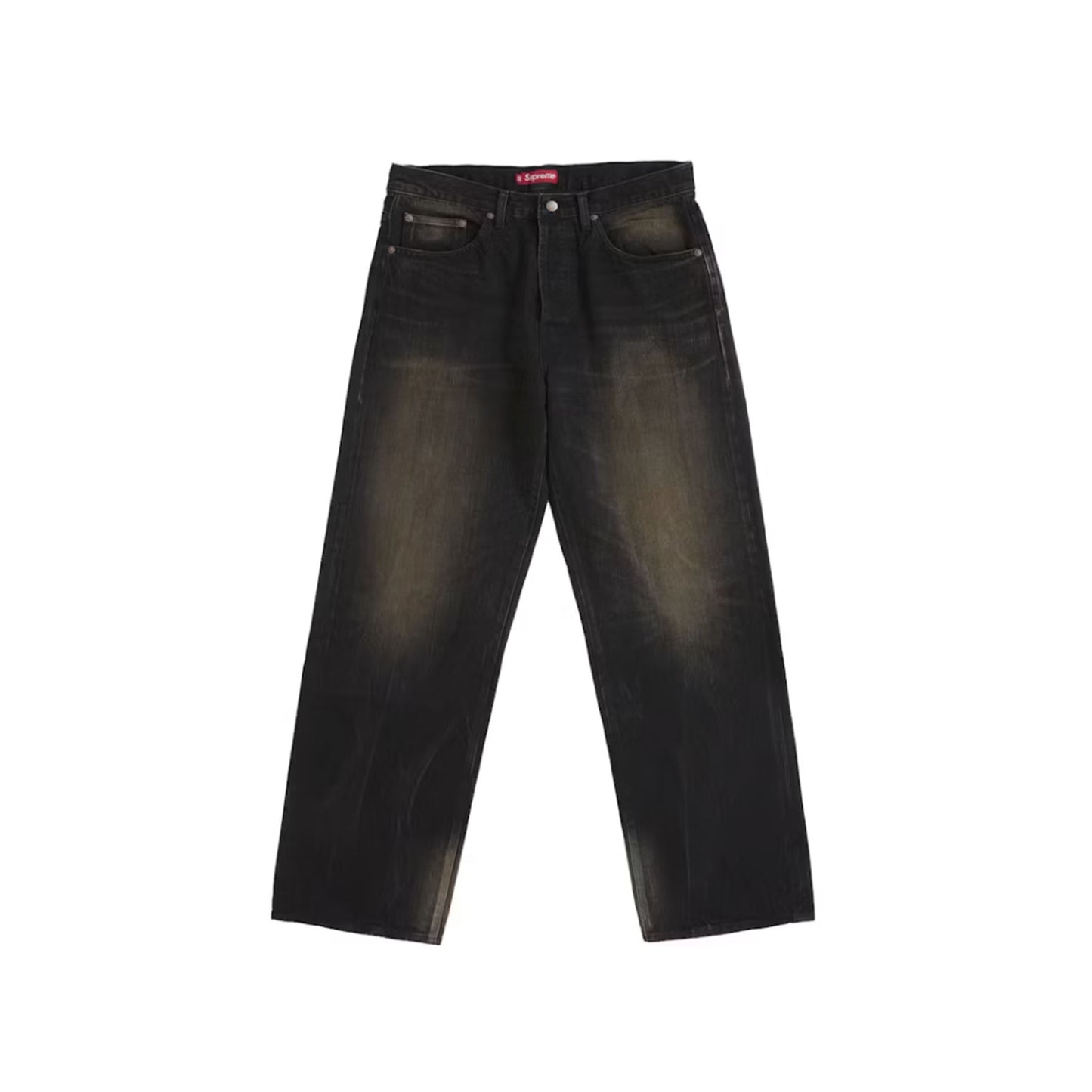 Supreme Distressed Loose Fit Selvedge Jean (FW25) Washed Black