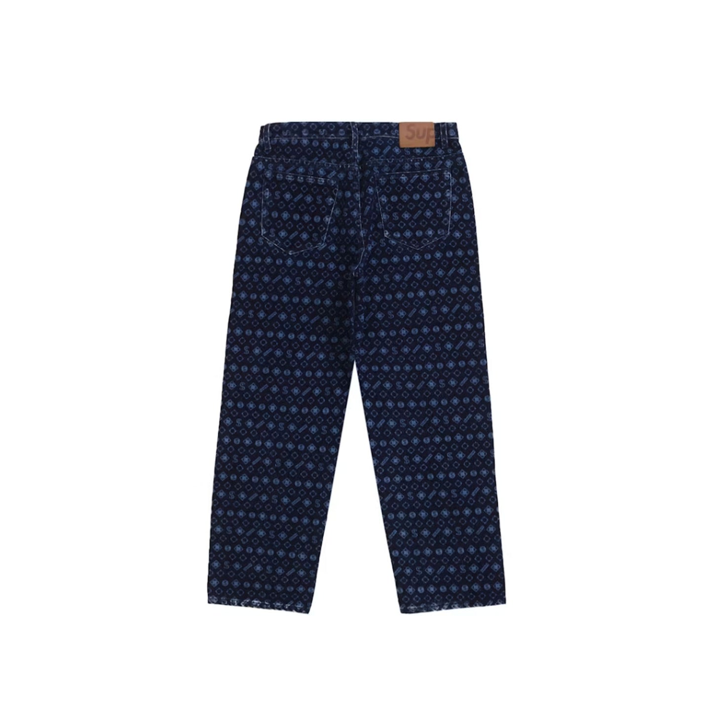 Supreme Flocked Loose Fit Jean Blue