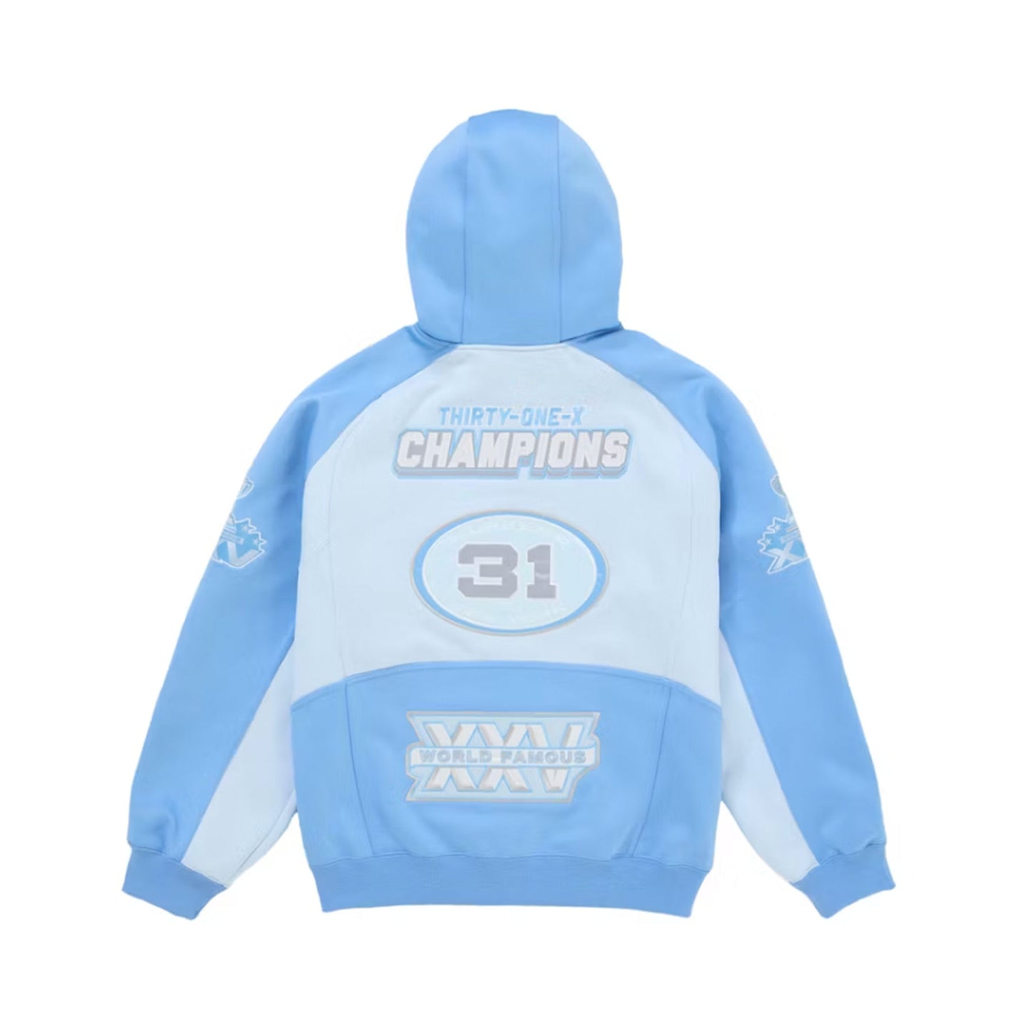 Supreme Football Zip Up Hooded Sweatshirt (FW25) Light Blue