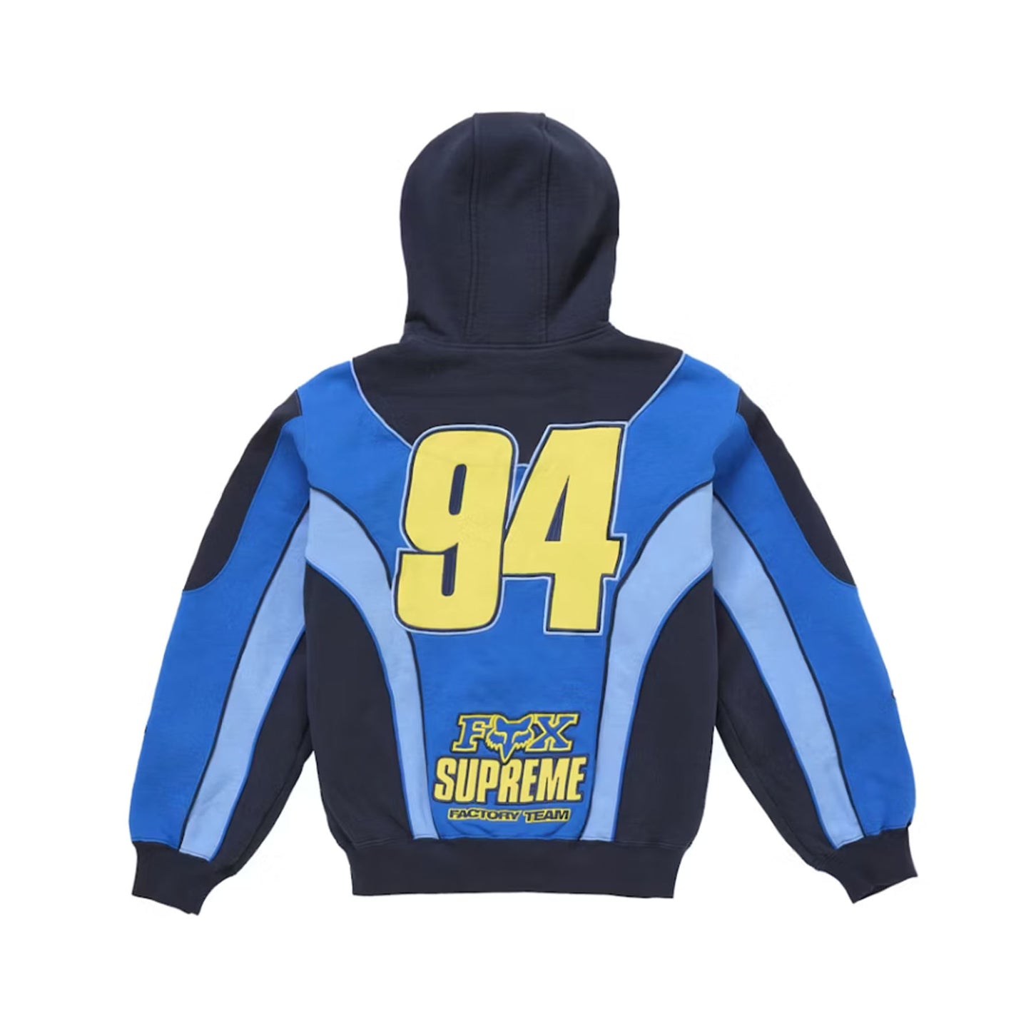 Supreme Fox Racing Zip Up Hooded Sweatshirt Blue