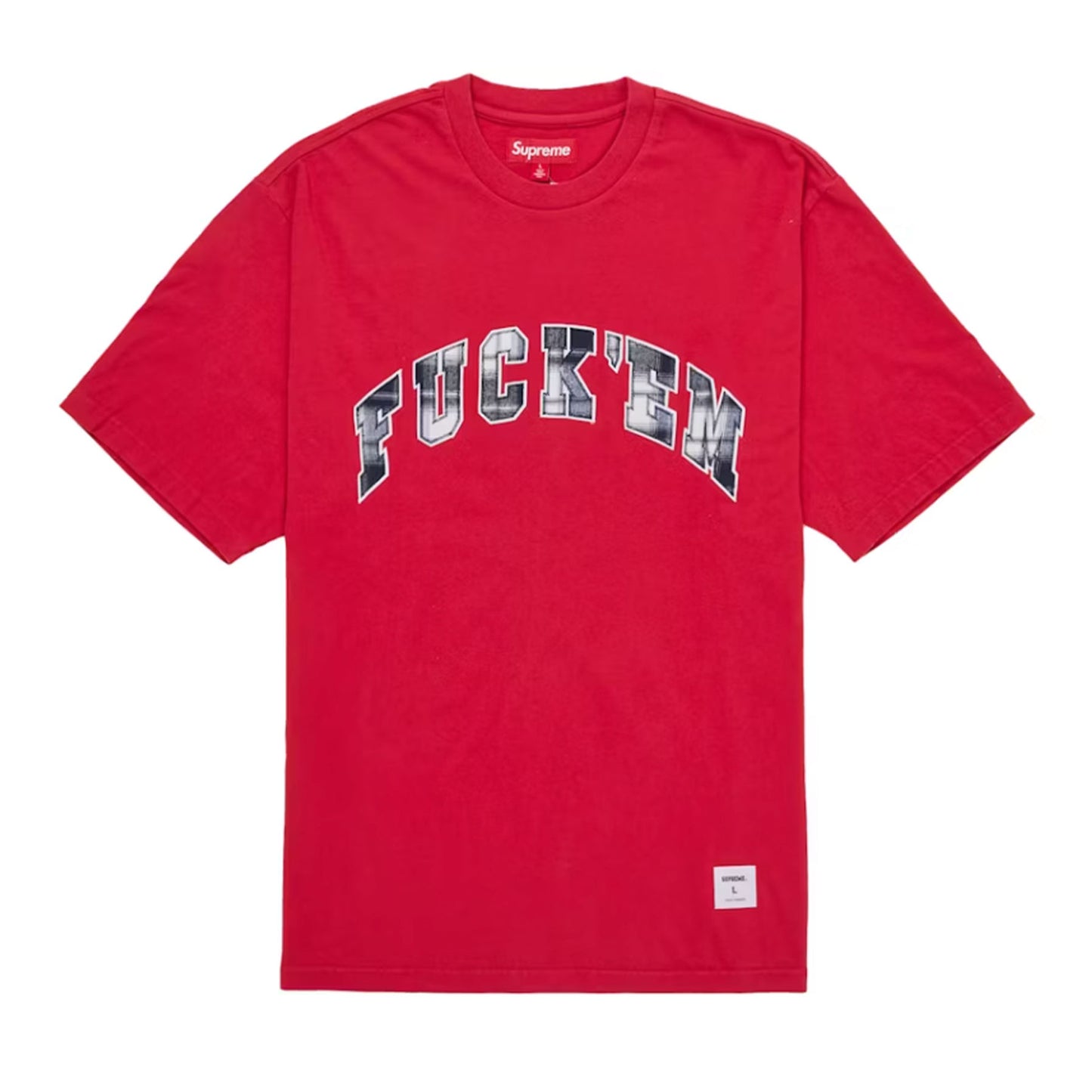 Supreme Fuck Em Plaid S/S Top Red