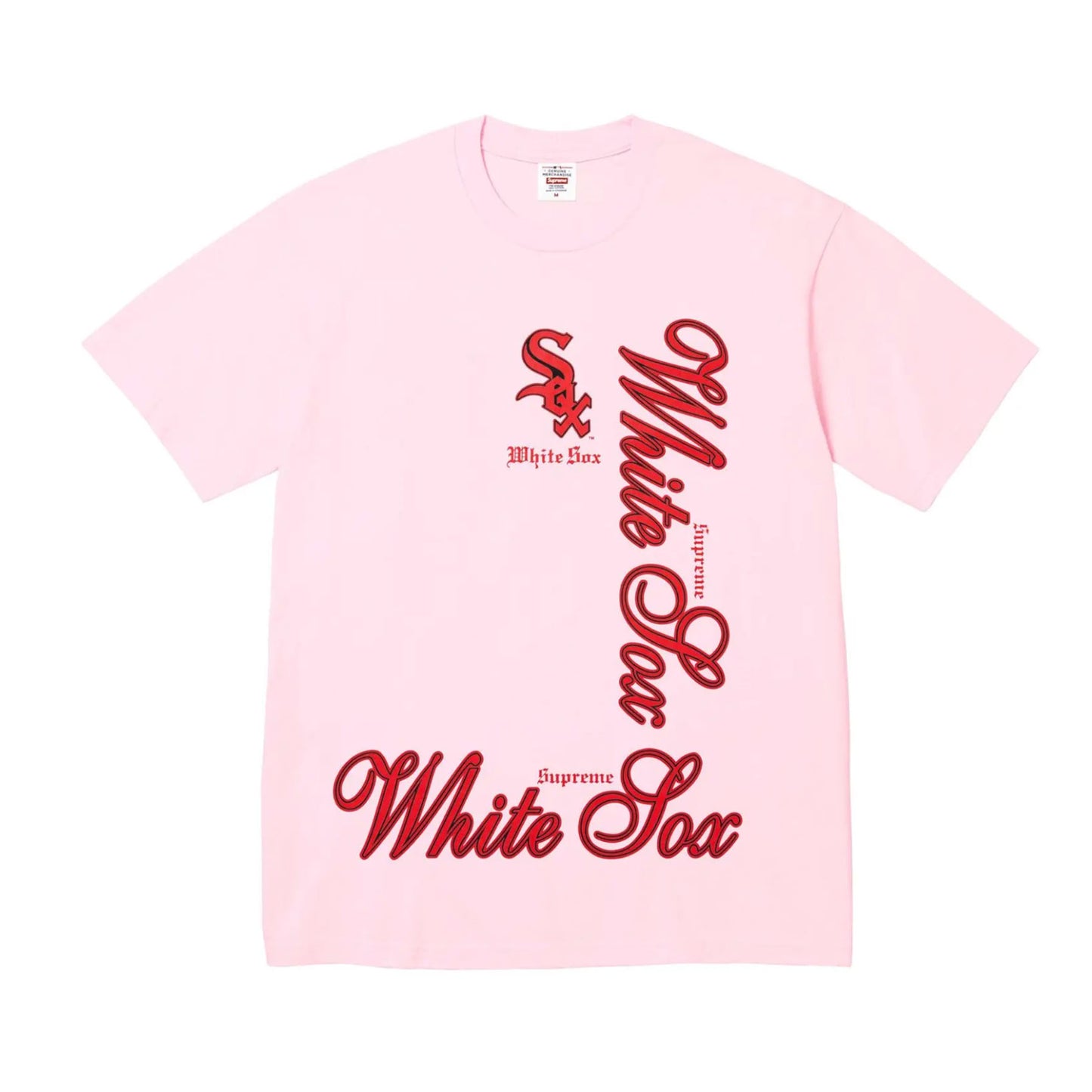 Supreme MLB Teams Sox Tee Light Pink