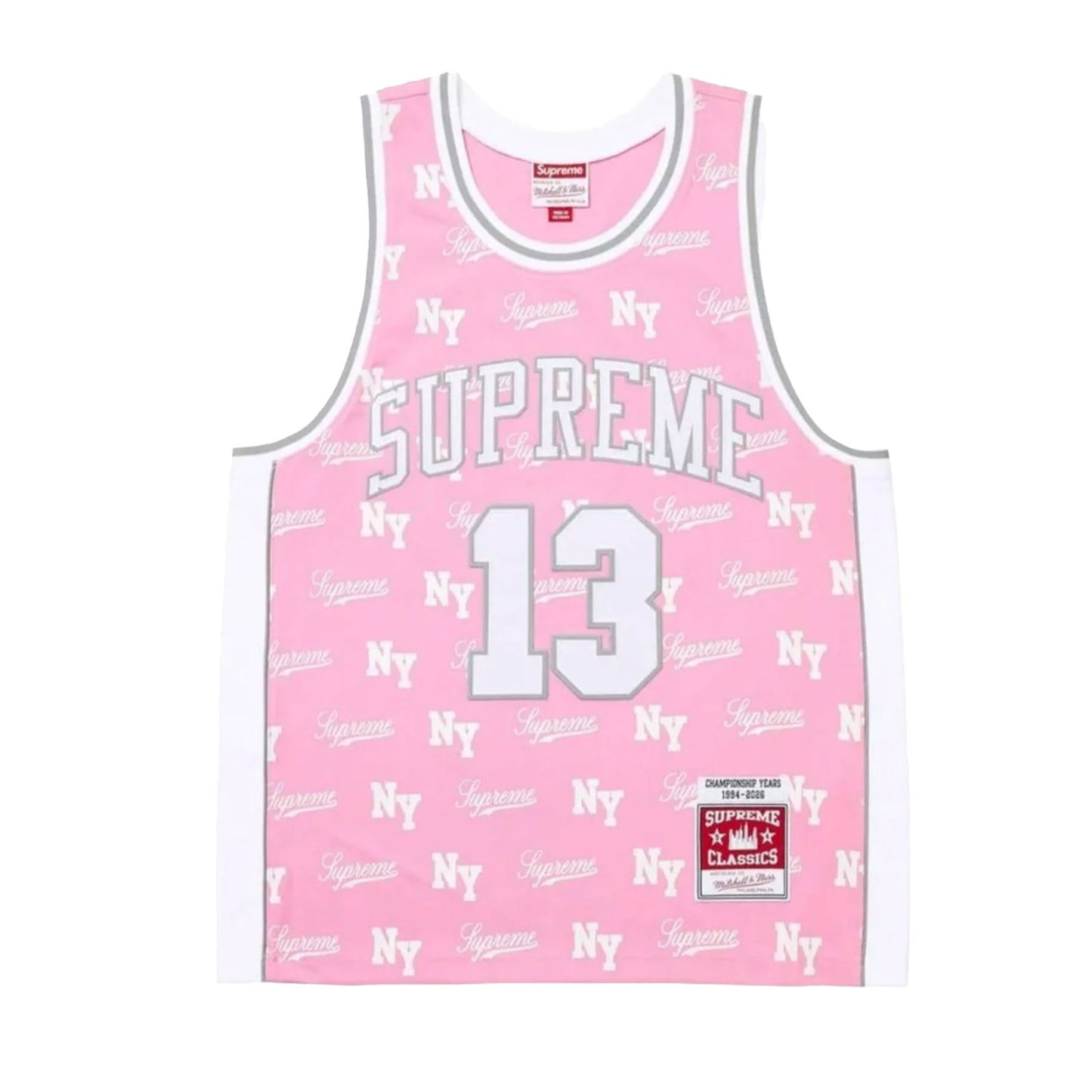 Supreme Mitchell & Ness Monogram Basketball Jersey Pink