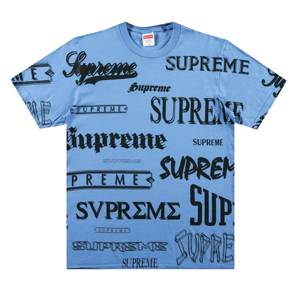 Supreme Multi Logo Tee Bright Blue