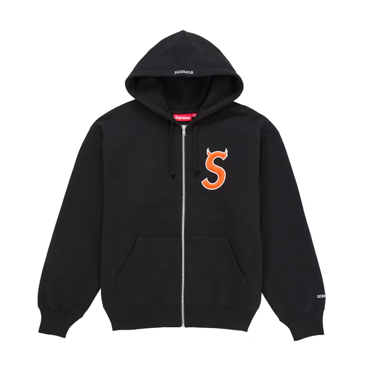 Supreme Devil S Logo Zip Up Hooded Sweatshirt Black