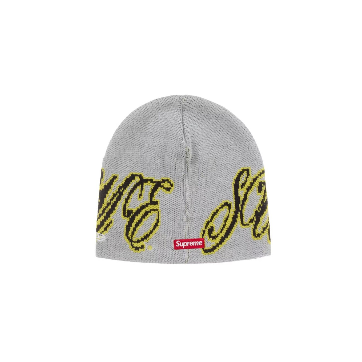 Supreme New Era Cursive Beanie Heather Grey