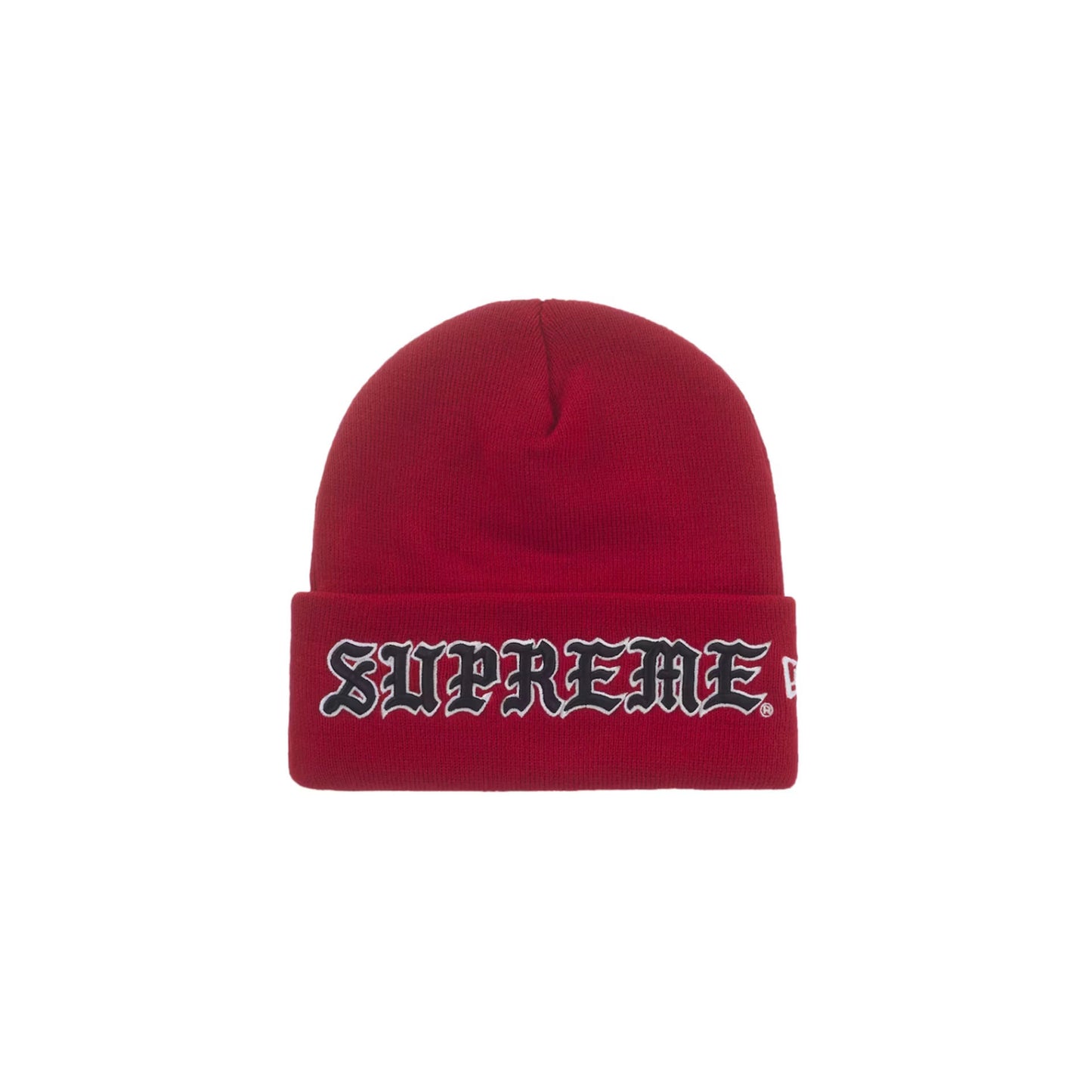 Supreme New Era Old English Beanie Red