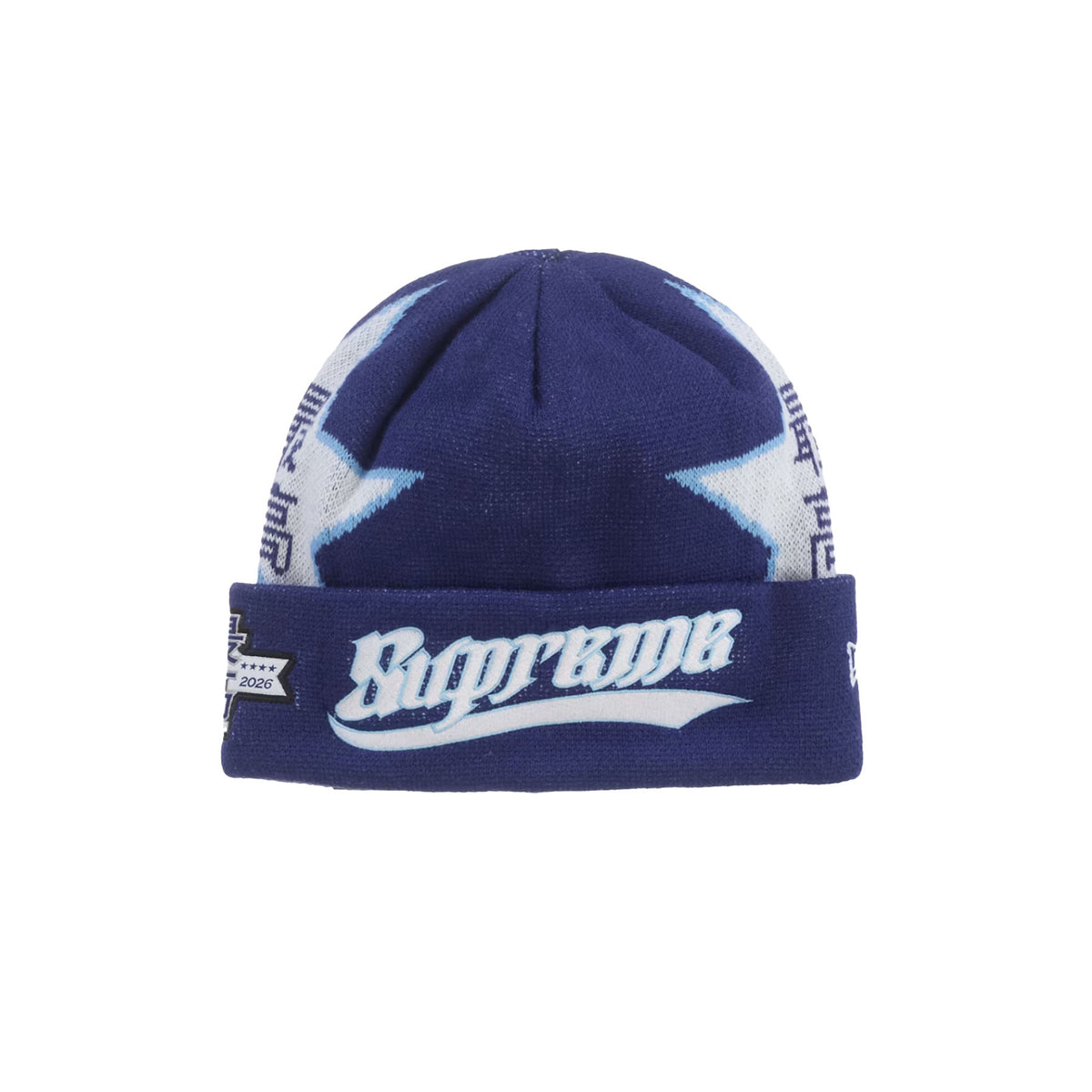 Supreme New Era Stars Beanie Navy