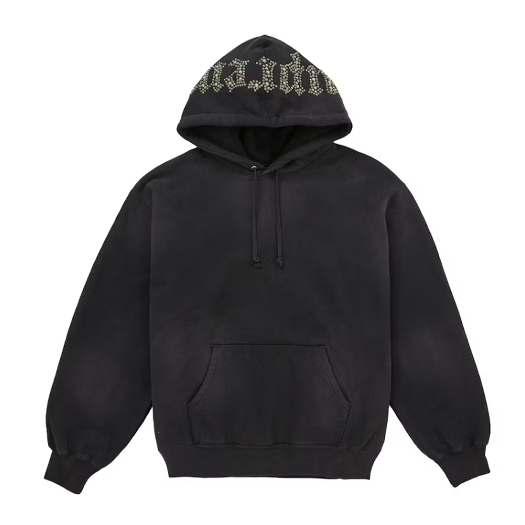Supreme Overdyed Studded Hooded Sweatshirt Black [USED] - S (Used 
